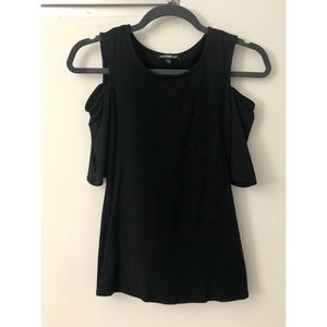 Express black cold shoulder top